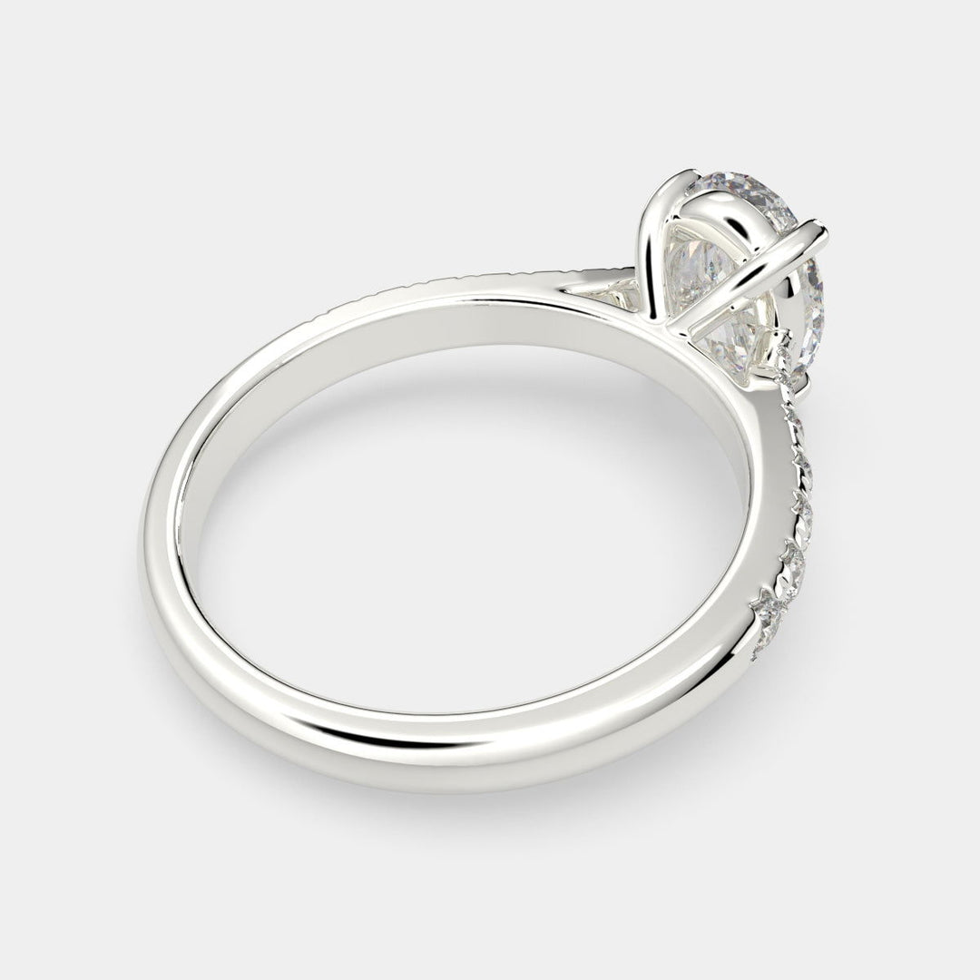 Ginevra Oval Cut Tapered Engagement Ring Setting - Nivetta