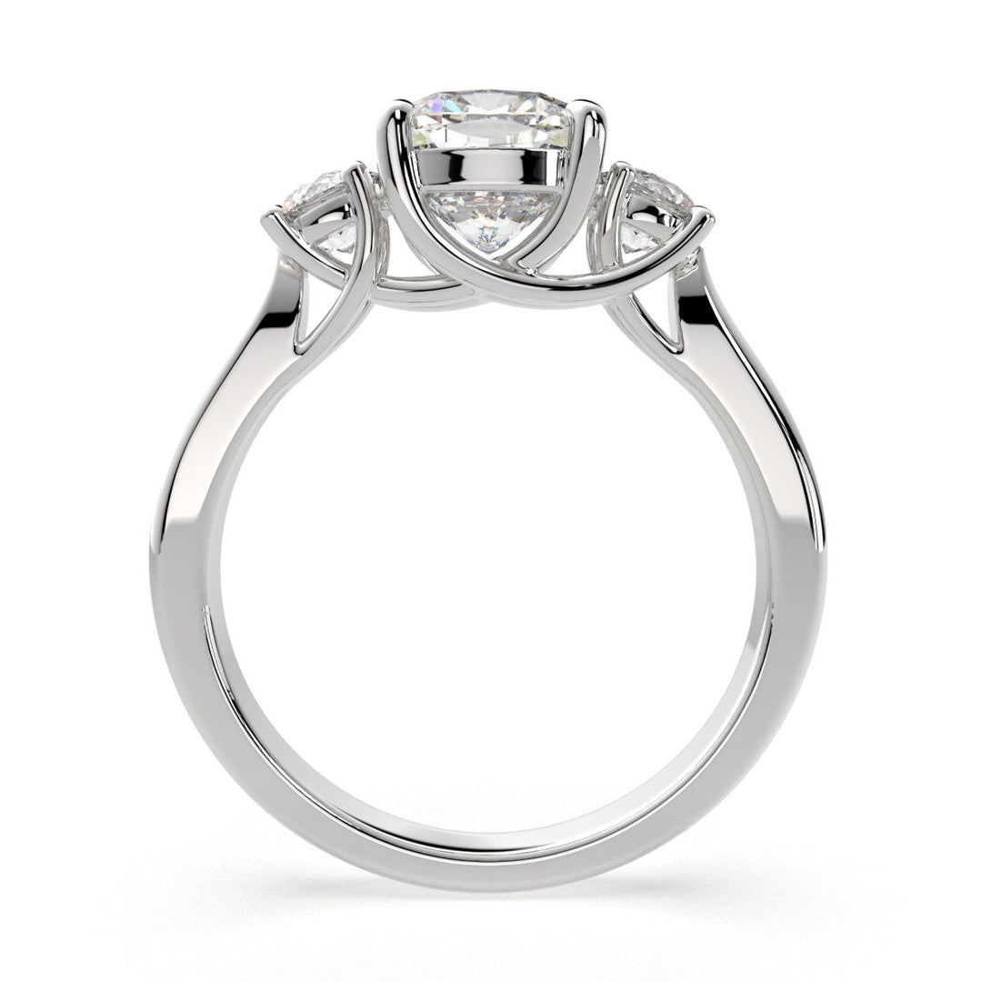 Hana Cushion Cut 3 Stone Engagement Ring Setting - Nivetta