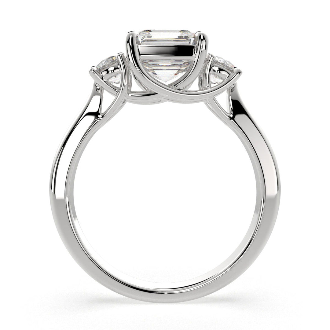 Hana Emerald Cut 3 Stone Engagement Ring Setting - Nivetta