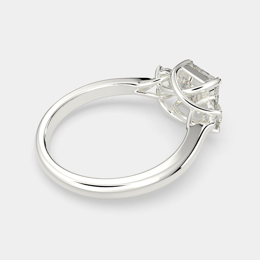 Hana Emerald Cut 3 Stone Engagement Ring Setting - Nivetta