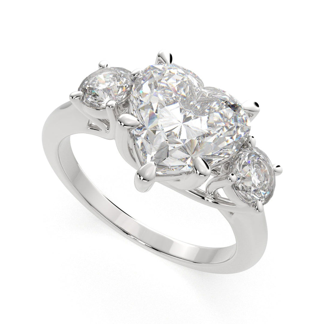 Hana Heart Cut 3 Stone Engagement Ring Setting - Nivetta