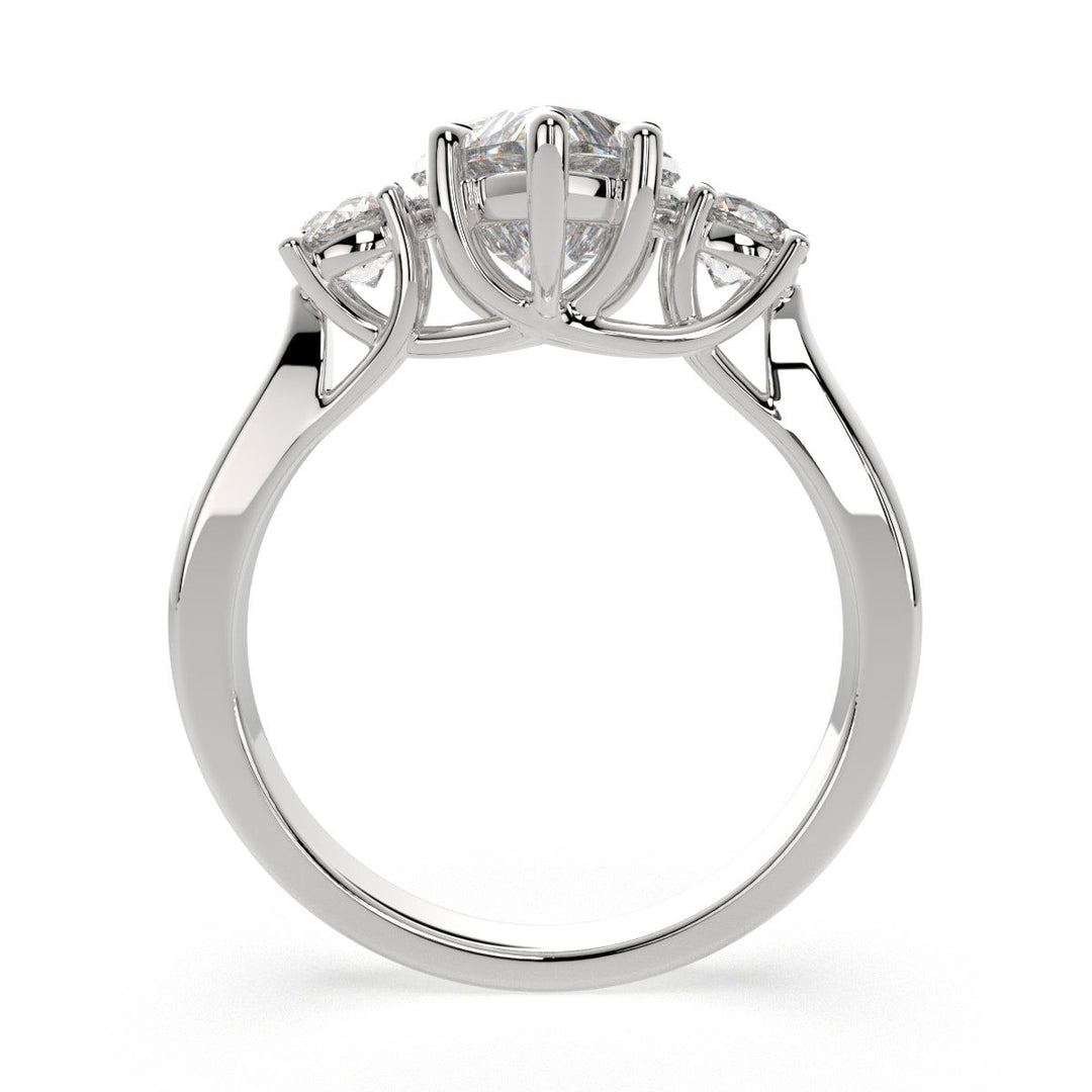 Hana Heart Cut 3 Stone Engagement Ring Setting - Nivetta