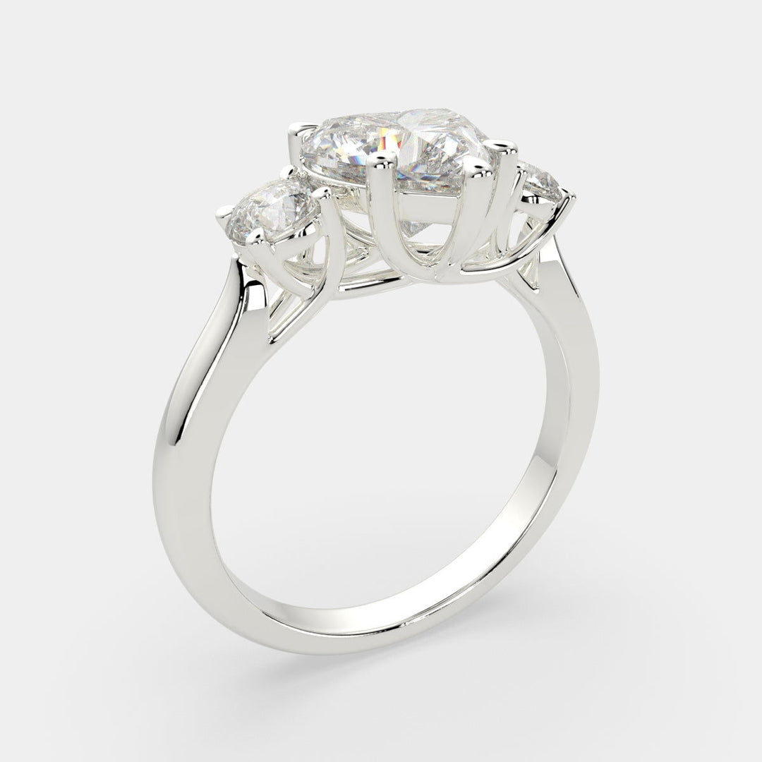 Hana Heart Cut 3 Stone Engagement Ring Setting - Nivetta