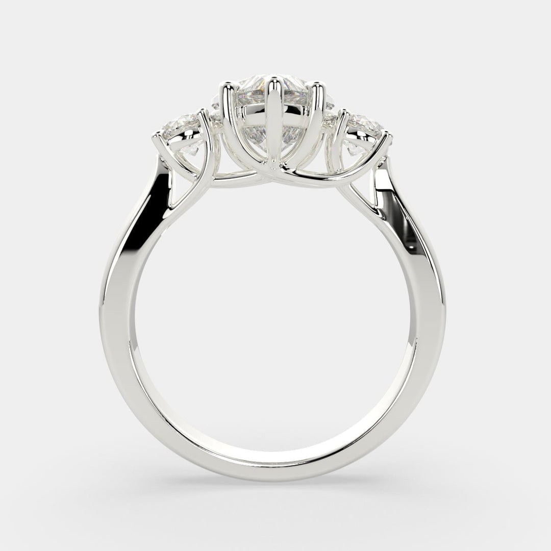 Hana Heart Cut 3 Stone Engagement Ring Setting - Nivetta