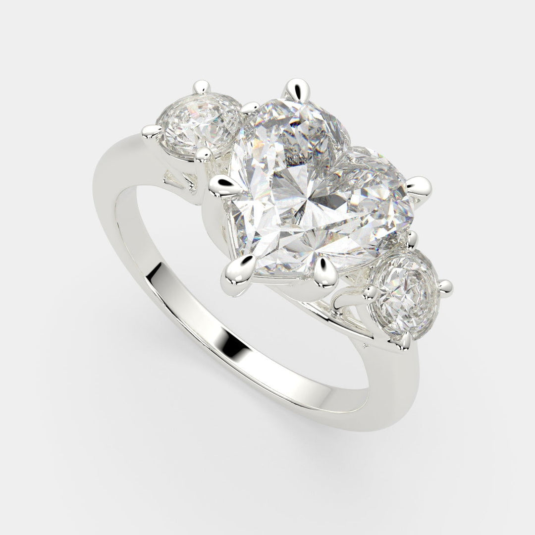 Hana Heart Cut 3 Stone Engagement Ring Setting - Nivetta