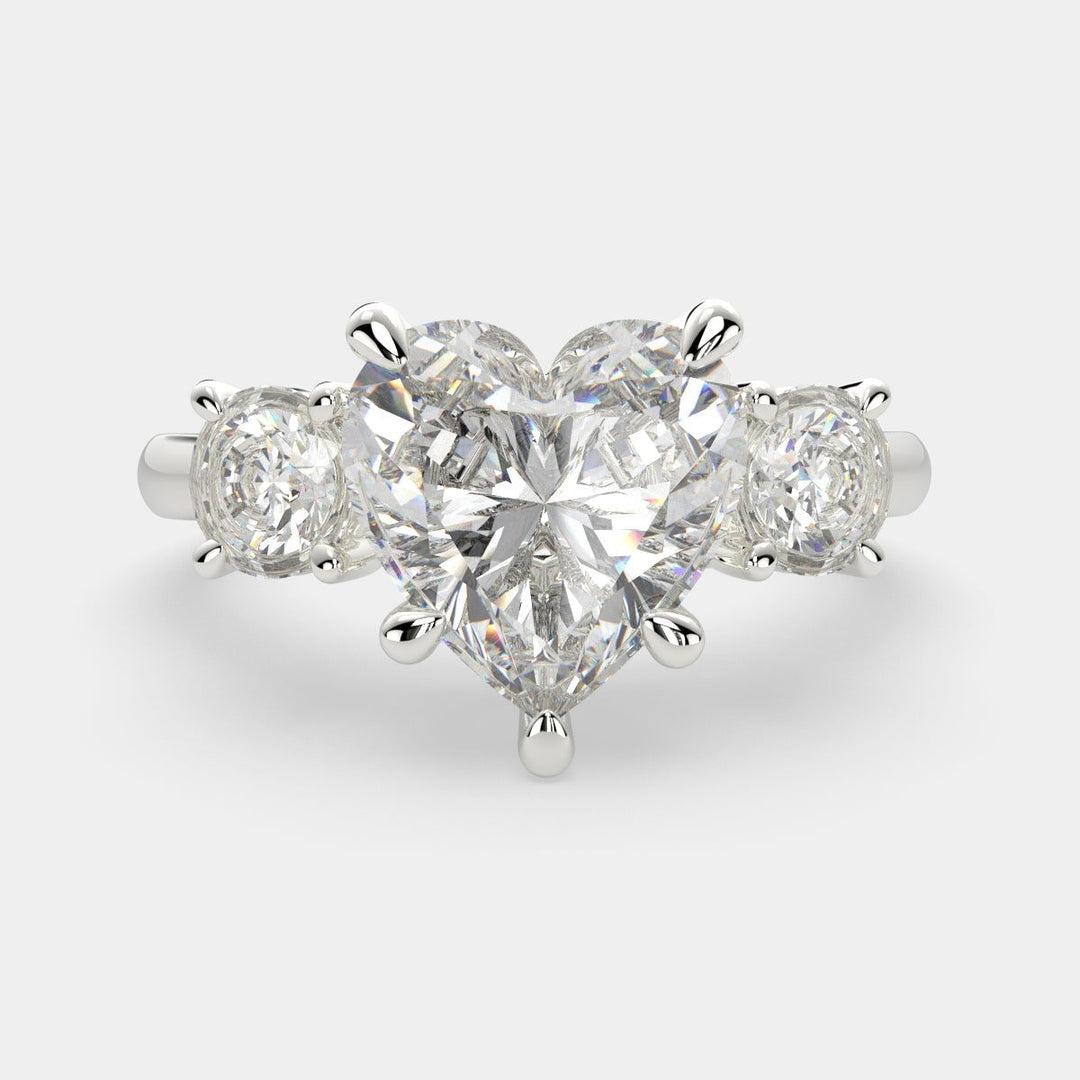 Hana Heart Cut 3 Stone Engagement Ring Setting - Nivetta