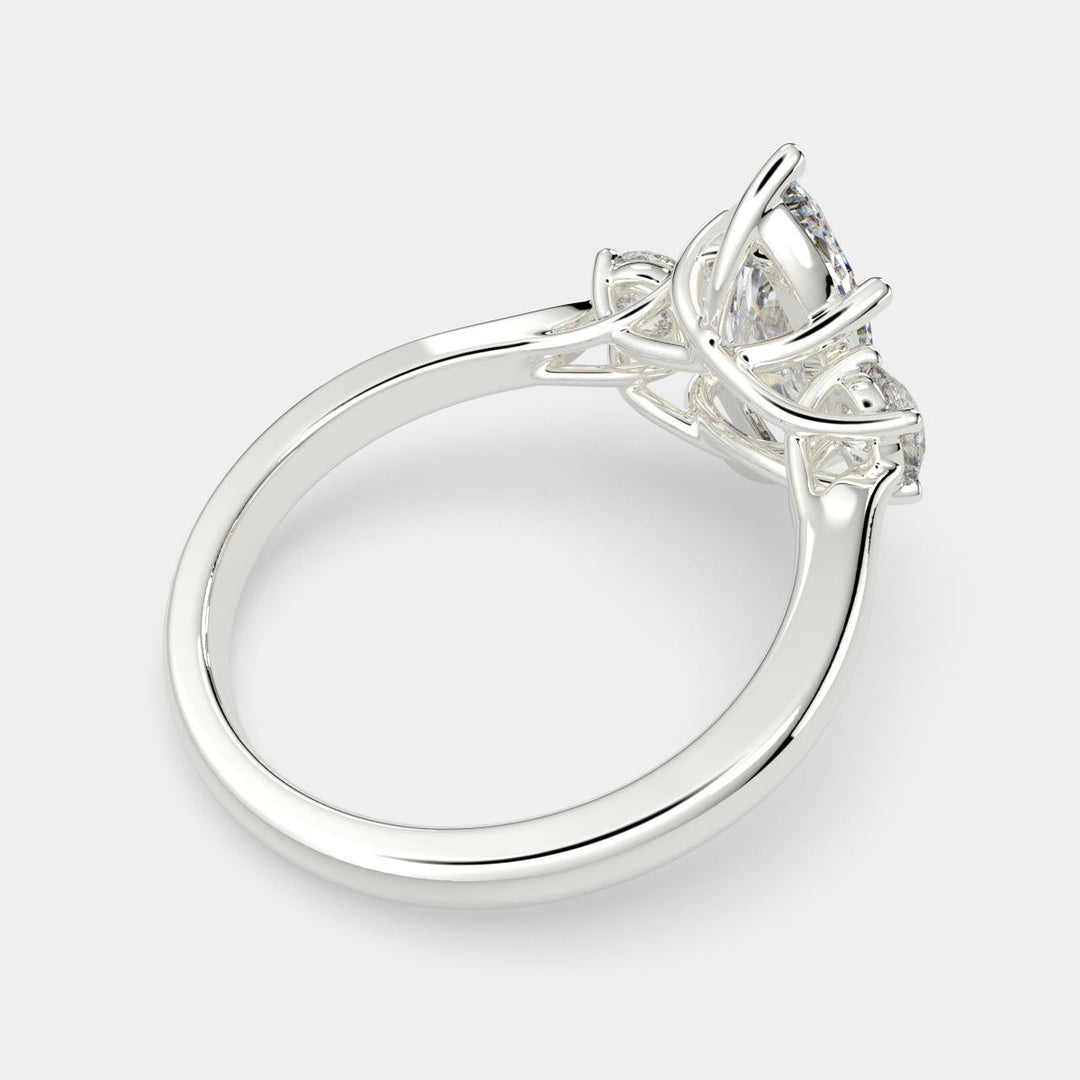 Hana Marquise Cut 3 Stone Engagement Ring Setting - Nivetta