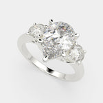 Load image into Gallery viewer, Hana Pear Cut 3 Stone Engagement Ring Setting - Nivetta
