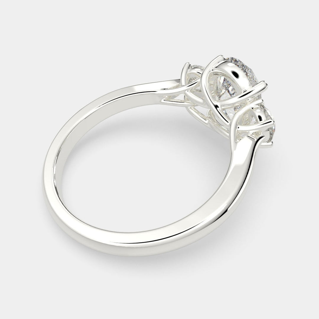Hana Pear Cut 3 Stone Engagement Ring Setting - Nivetta