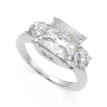 Load image into Gallery viewer, Hana Princess Cut 3 Stone Engagement Ring Setting - Nivetta
