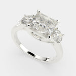 Load image into Gallery viewer, Hana Princess Cut 3 Stone Engagement Ring Setting - Nivetta
