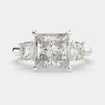 Load image into Gallery viewer, Hana Princess Cut 3 Stone Engagement Ring Setting - Nivetta
