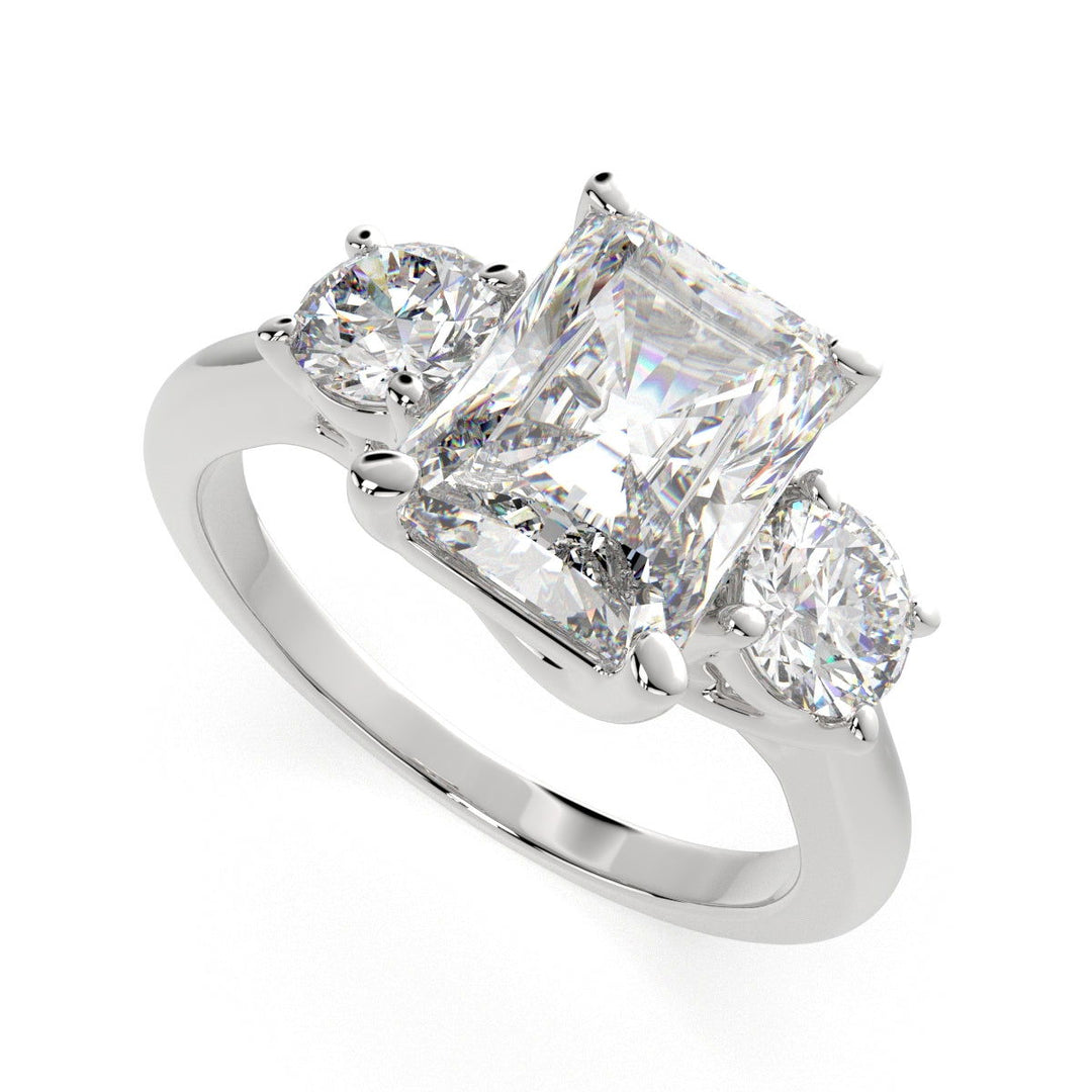 Hana Radiant Cut 3 Stone Engagement Ring Setting - Nivetta