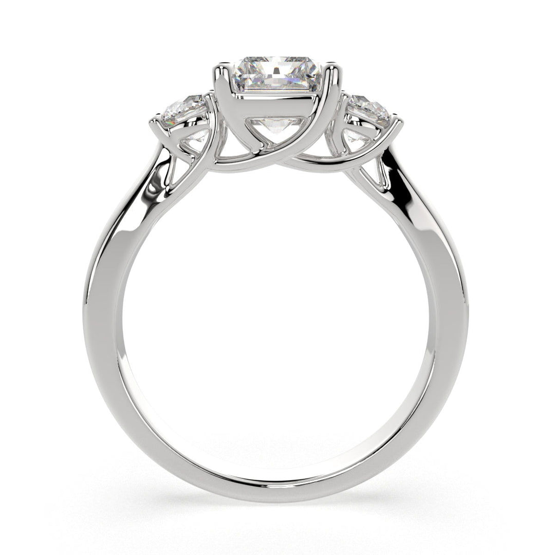 Hana Radiant Cut 3 Stone Engagement Ring Setting - Nivetta