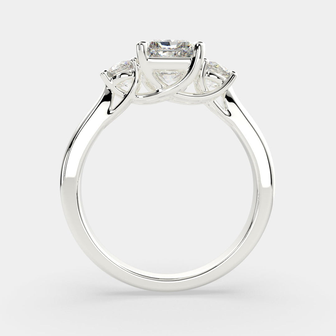 Hana Radiant Cut 3 Stone Engagement Ring Setting - Nivetta