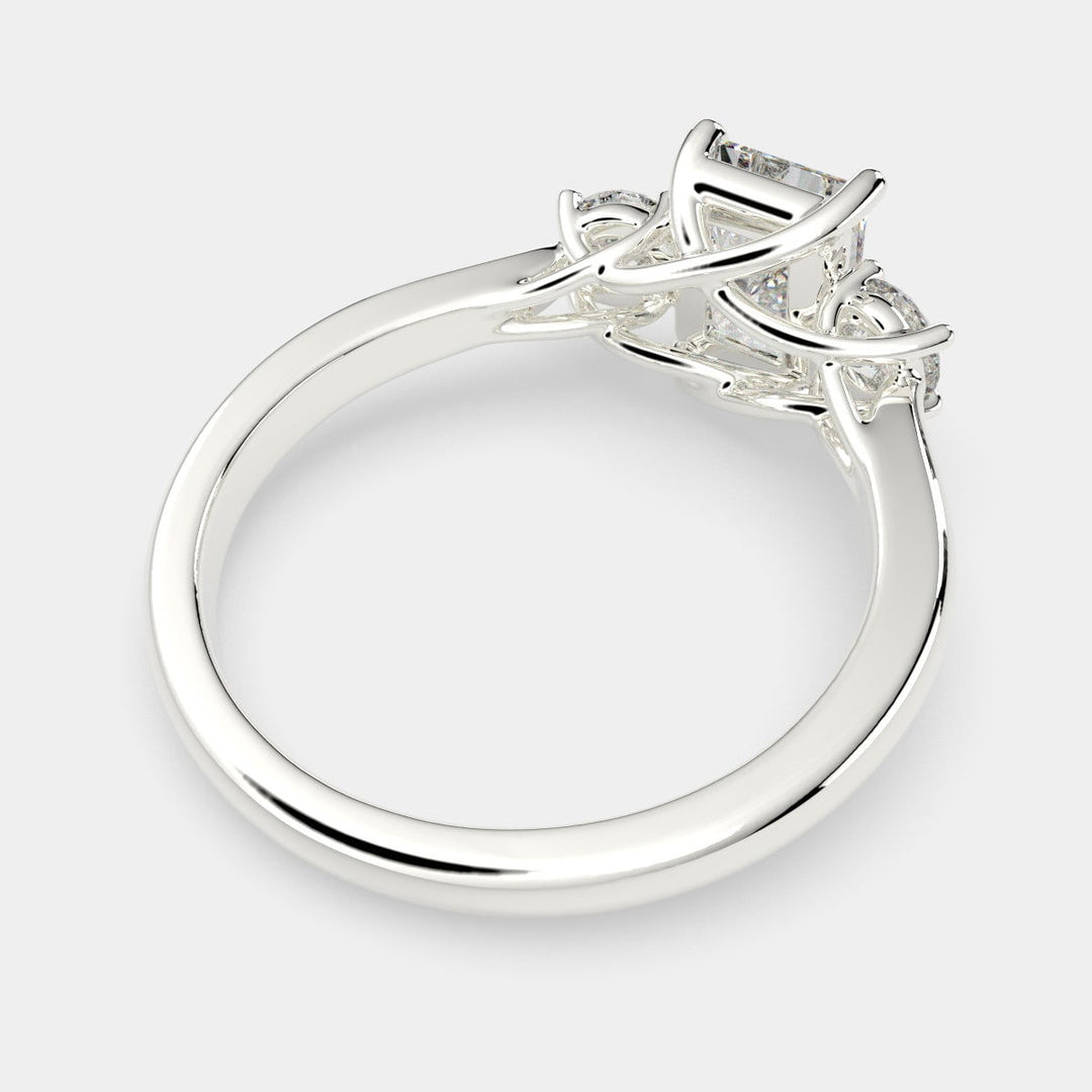 Hana Radiant Cut 3 Stone Engagement Ring Setting - Nivetta