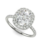 Load image into Gallery viewer, Hanna Cushion Cut Pave Halo 4 Prong Claw Set Engagement Ring Setting - Nivetta
