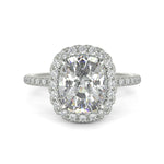 Load image into Gallery viewer, Hanna Cushion Cut Pave Halo 4 Prong Claw Set Engagement Ring Setting - Nivetta
