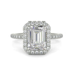 Load image into Gallery viewer, Hanna Emerald Cut Pave Halo 4 Prong Claw Set Engagement Ring Setting - Nivetta
