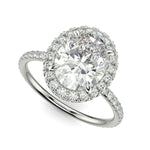 Load image into Gallery viewer, Hanna Oval Cut Pave Halo 4 Prong Claw Set Engagement Ring Setting - Nivetta
