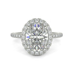 Load image into Gallery viewer, Hanna Oval Cut Pave Halo 4 Prong Claw Set Engagement Ring Setting - Nivetta
