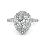 Load image into Gallery viewer, Hanna Pear Cut Pave Halo 4 Prong Claw Set Engagement Ring Setting - Nivetta
