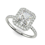 Load image into Gallery viewer, Hanna Radiant Cut Pave Halo 4 Prong Claw Set Engagement Ring Setting - Nivetta
