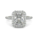 Load image into Gallery viewer, Hanna Radiant Cut Pave Halo 4 Prong Claw Set Engagement Ring Setting - Nivetta
