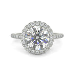 Load image into Gallery viewer, Hanna Round Cut Pave Halo 4 Prong Claw Set Engagement Ring Setting - Nivetta
