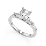Load image into Gallery viewer, Harper Baguette Accents Princess Cut Diamond Engagement Ring - Nivetta
