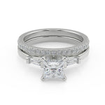 Load image into Gallery viewer, Harper Baguette Accents Princess Cut Diamond Engagement Ring - Nivetta
