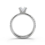 Load image into Gallery viewer, Haylie Infinity Solitaire Rope 4 Prong Cushion Cut Diamond Engagement Ring - Nivetta
