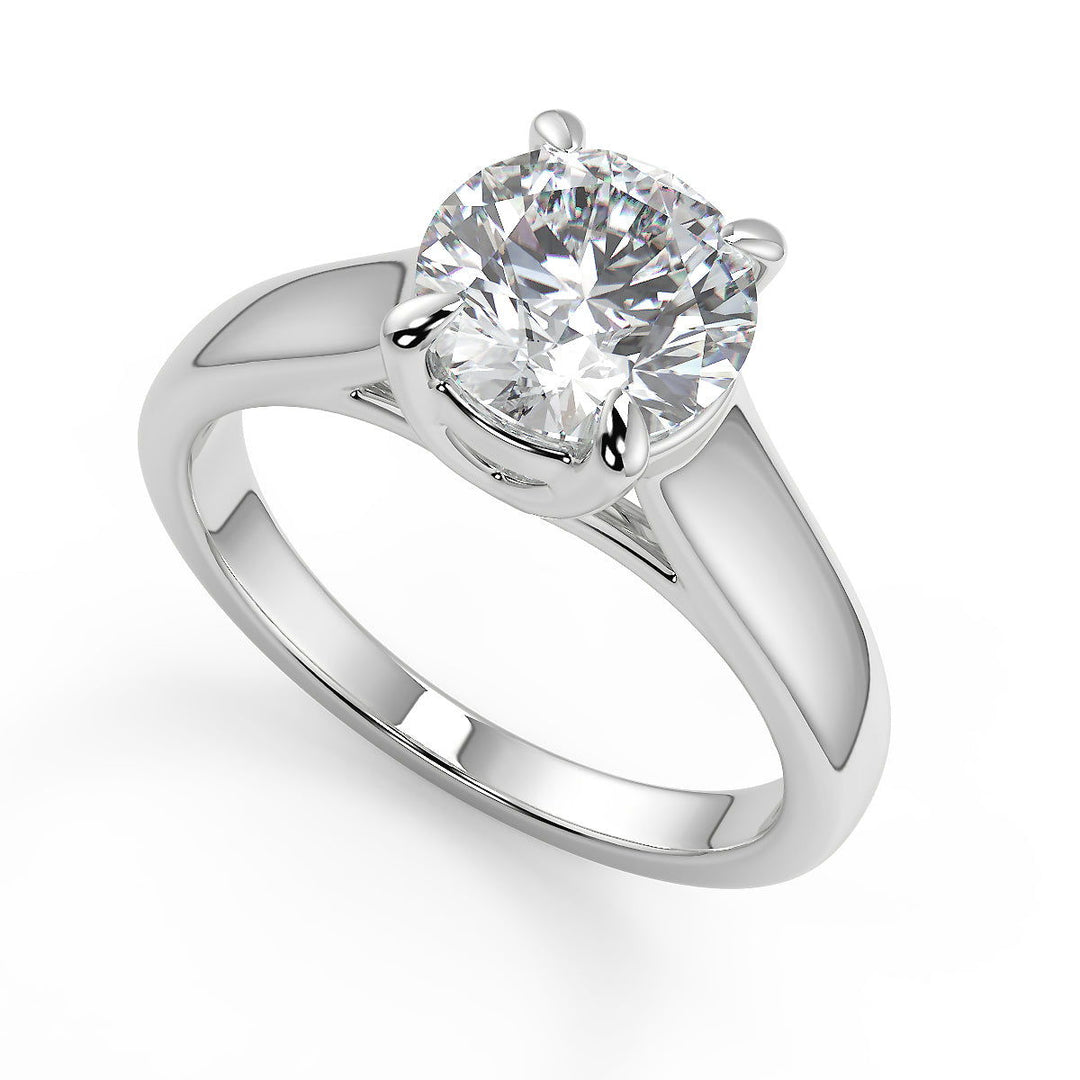 Hazel Trellis 4 Prong Solitaire Round Cut Diamond Engagement Ring - Nivetta