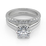 Load image into Gallery viewer, Hazel Trellis 4 Prong Solitaire Round Cut Diamond Engagement Ring - Nivetta
