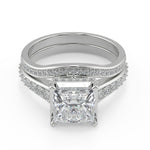 Load image into Gallery viewer, Helena Pave 4 Prong Crown Basket Princess Cut Engagement Ring - Nivetta
