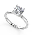 Load image into Gallery viewer, Holly Comfort Fit 4 Prong Solitaire Cushion Cut Diamond Engagement Ring - Nivetta
