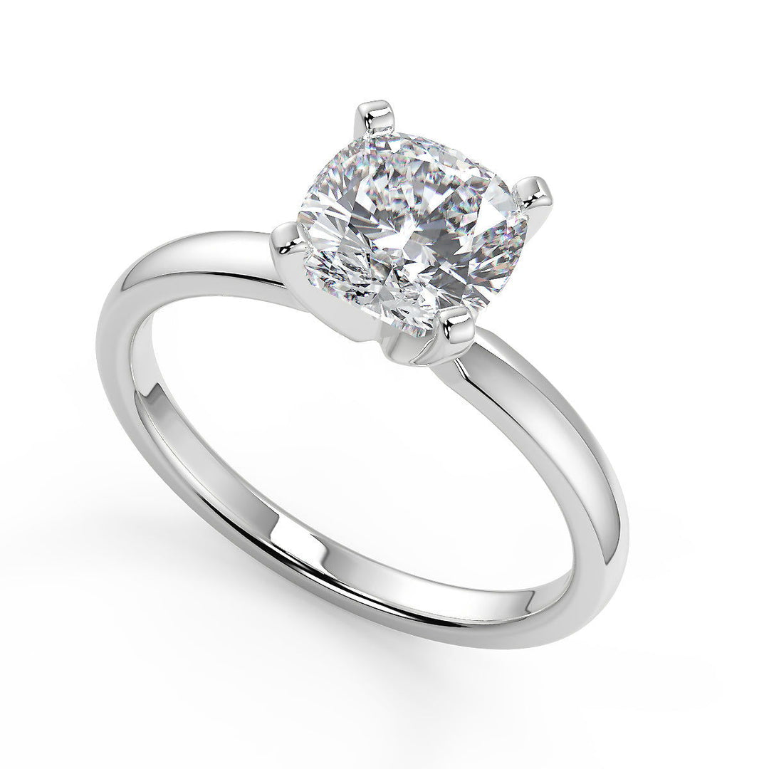 Holly Comfort Fit 4 Prong Solitaire Cushion Cut Diamond Engagement Ring - Nivetta