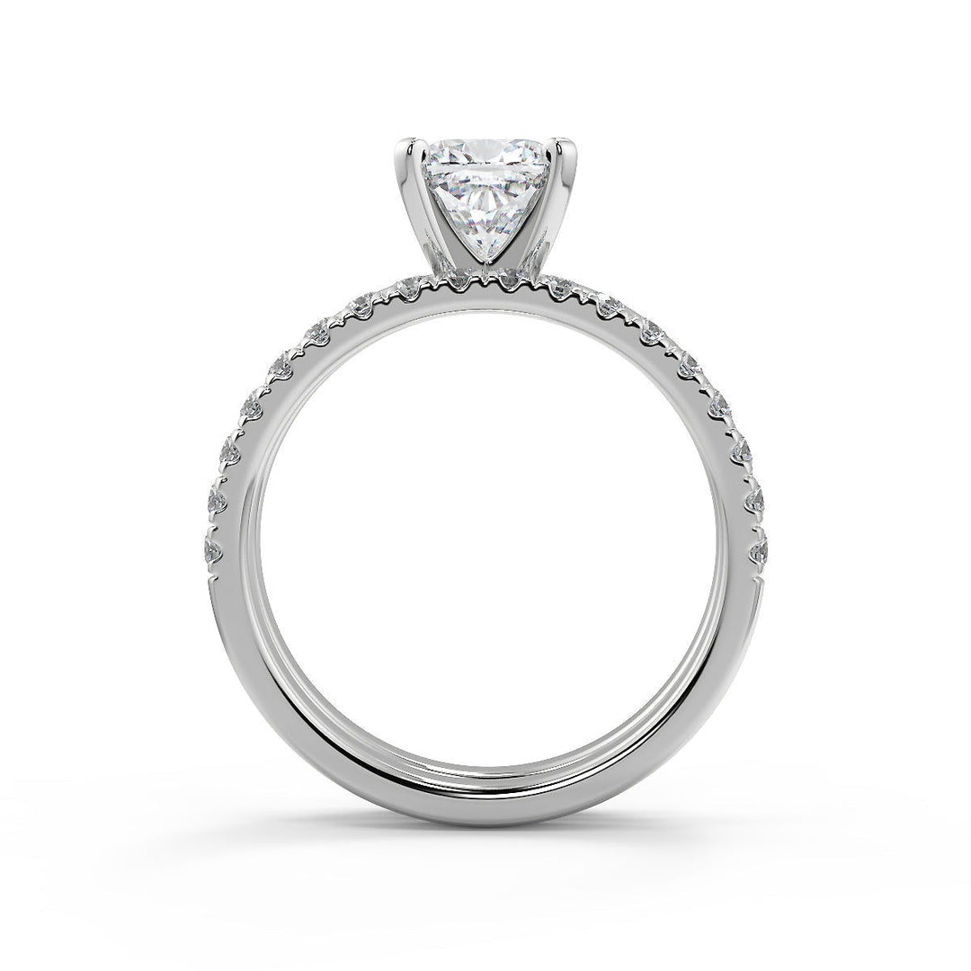Holly Comfort Fit 4 Prong Solitaire Cushion Cut Diamond Engagement Ring - Nivetta