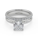 Load image into Gallery viewer, Holly Comfort Fit 4 Prong Solitaire Cushion Cut Diamond Engagement Ring - Nivetta
