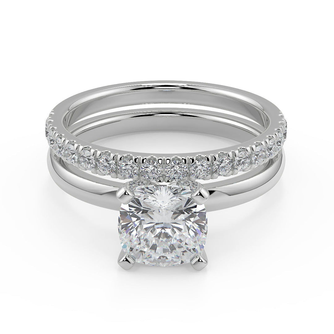 Holly Comfort Fit 4 Prong Solitaire Cushion Cut Diamond Engagement Ring - Nivetta