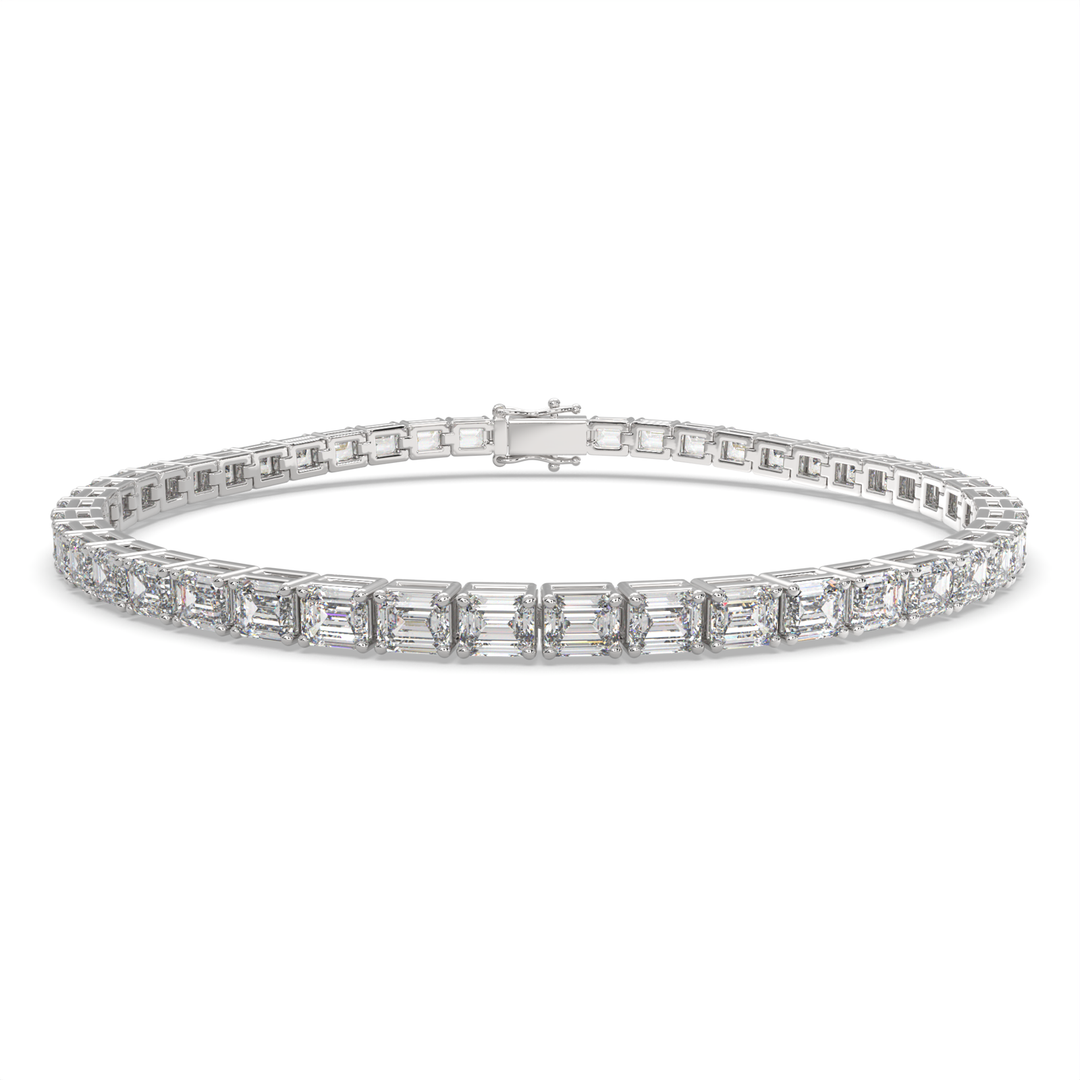 Isabeau Emerald Cut Diamond Tennis Bracelet Prong Set (8 ctw) - Nivetta