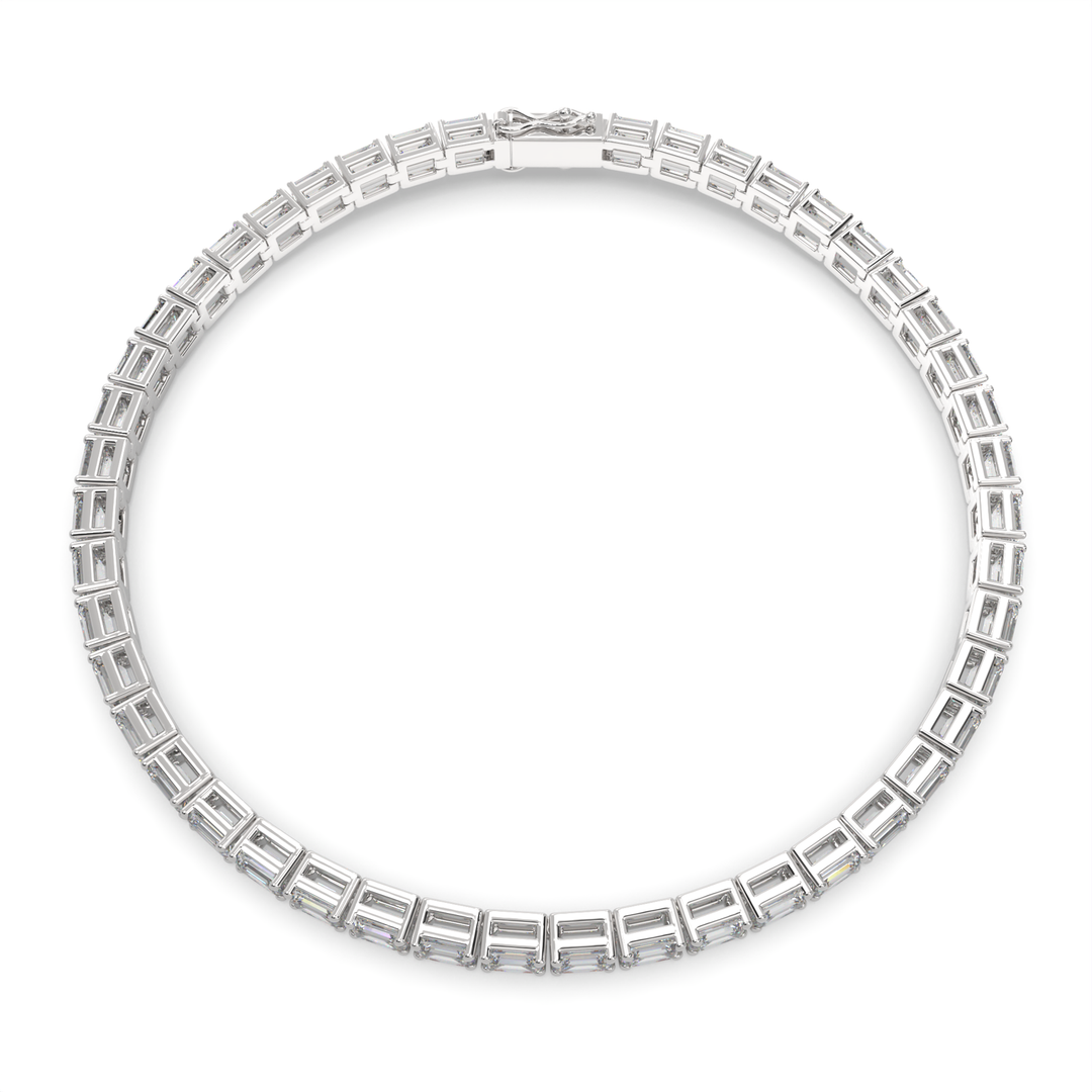 Isabeau Emerald Cut Diamond Tennis Bracelet Prong Set (8 ctw) - Nivetta