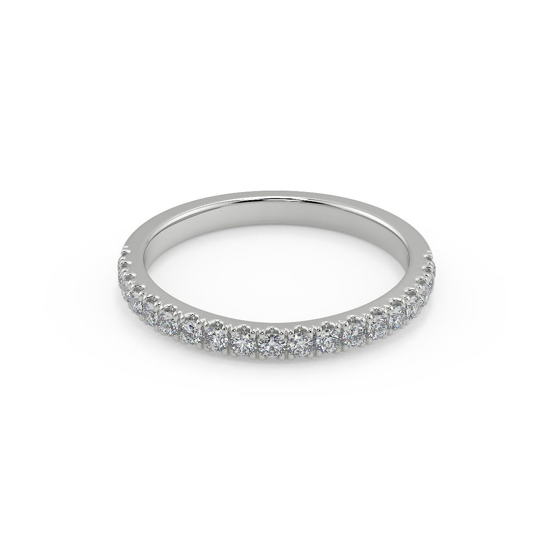 Isabel Four Prong Channel Set Round Cut Diamond Engagement Ring - Nivetta