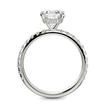 Load image into Gallery viewer, Isabella Emerald Cut Pave Hidden Halo 4 Prong Claw Set Engagement Ring Setting - Nivetta
