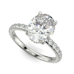 Load image into Gallery viewer, Isabella Oval Cut Pave Hidden Halo 4 Prong Claw Set Engagement Ring Setting - Nivetta
