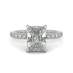 Load image into Gallery viewer, Isabella Radiant Cut Pave Hidden Halo 4 Prong Claw Set Engagement Ring Setting - Nivetta
