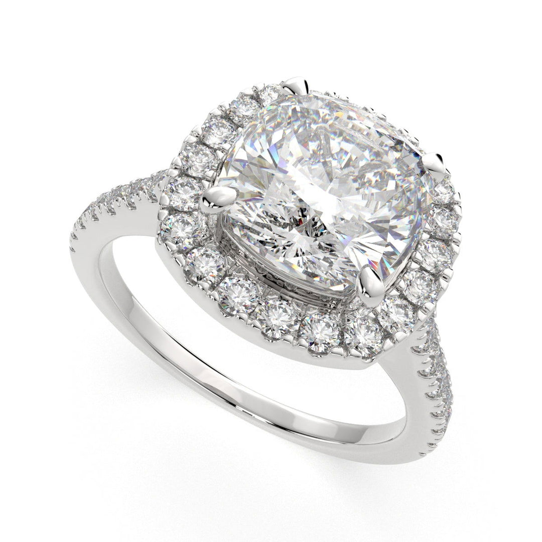 Isadora Cushion Cut Halo Pave Engagement Ring Setting - Nivetta