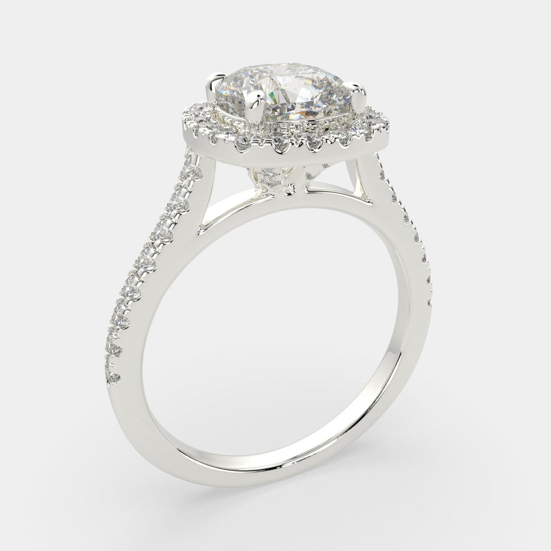 Isadora Cushion Cut Halo Pave Engagement Ring Setting - Nivetta