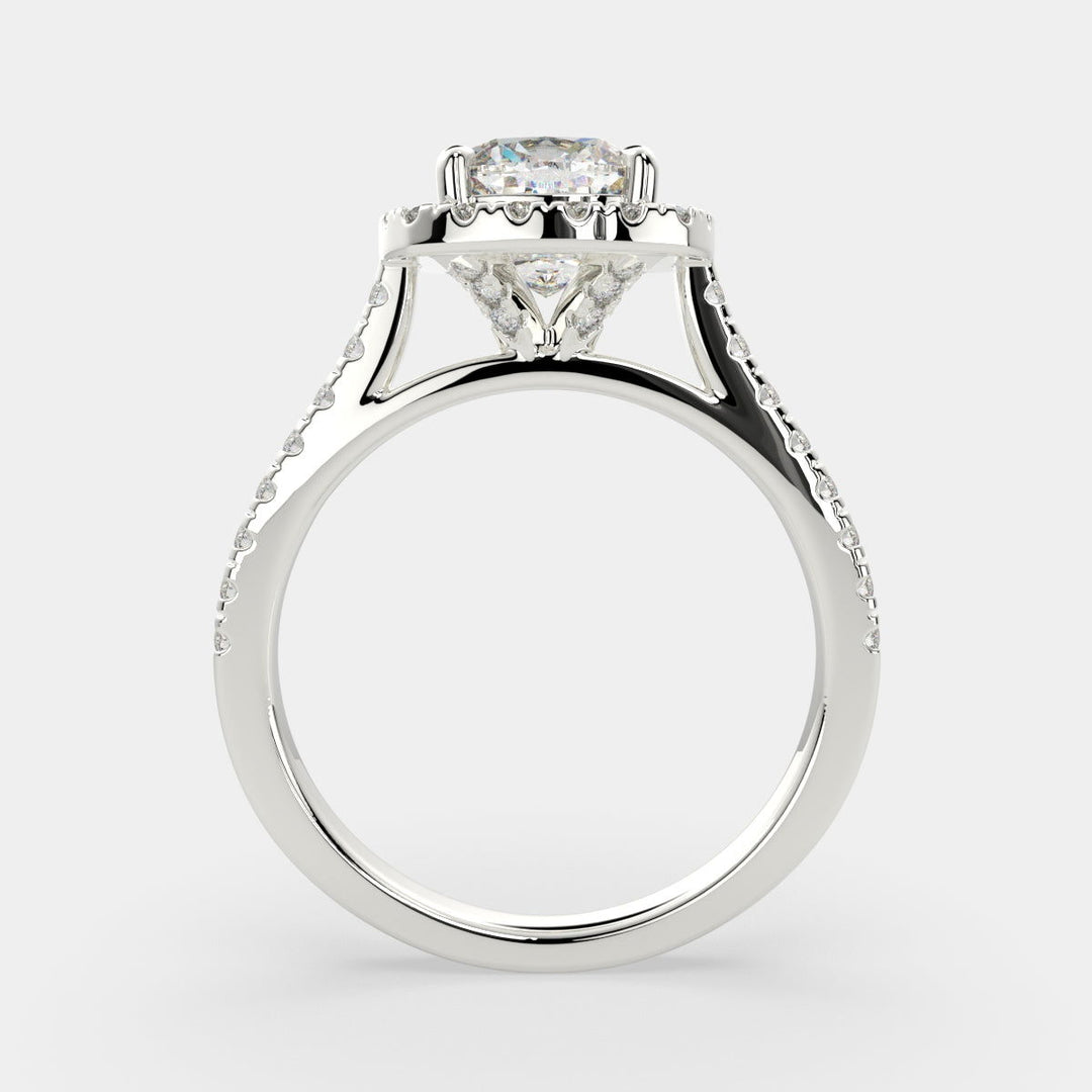 Isadora Cushion Cut Halo Pave Engagement Ring Setting - Nivetta