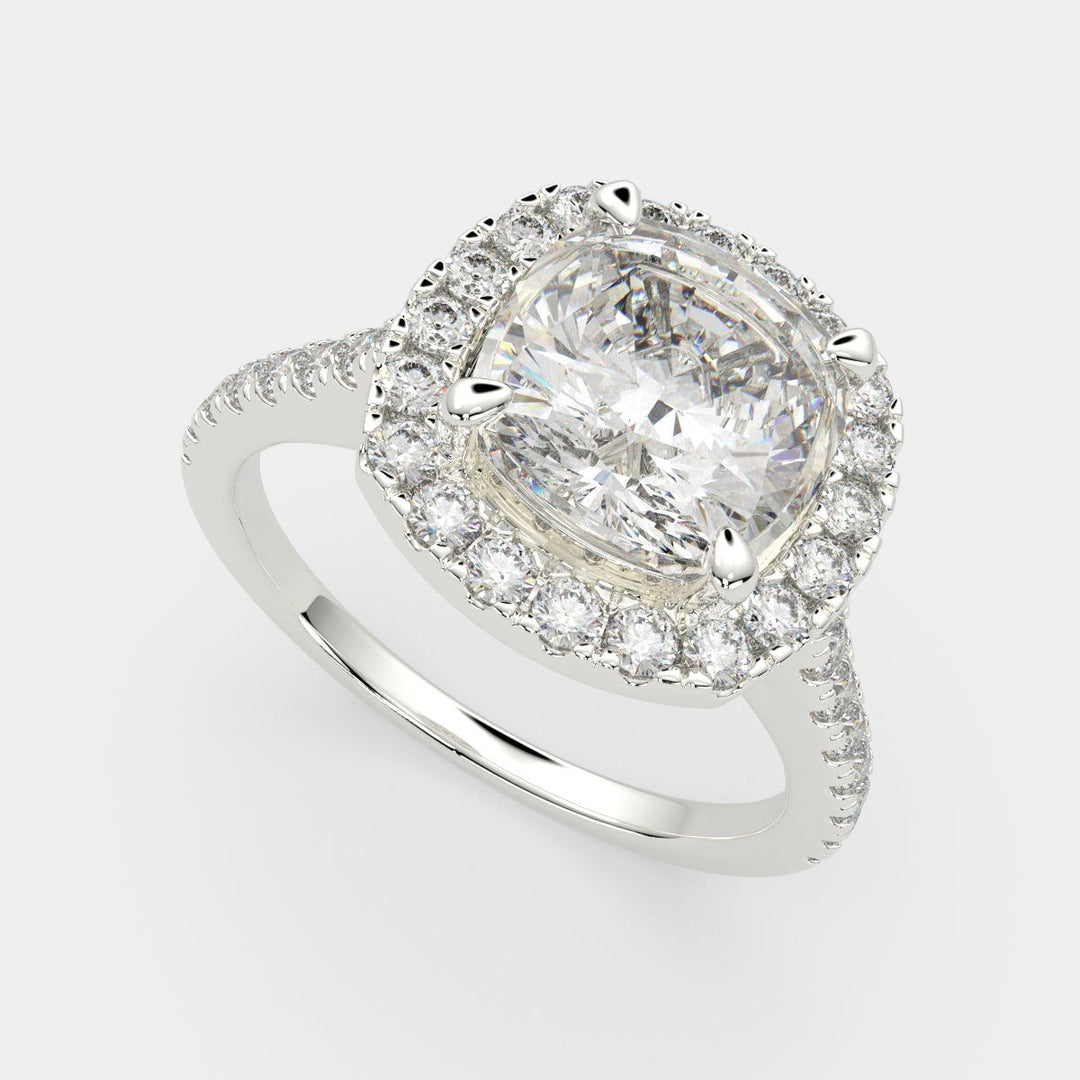 Isadora Cushion Cut Halo Pave Engagement Ring Setting - Nivetta